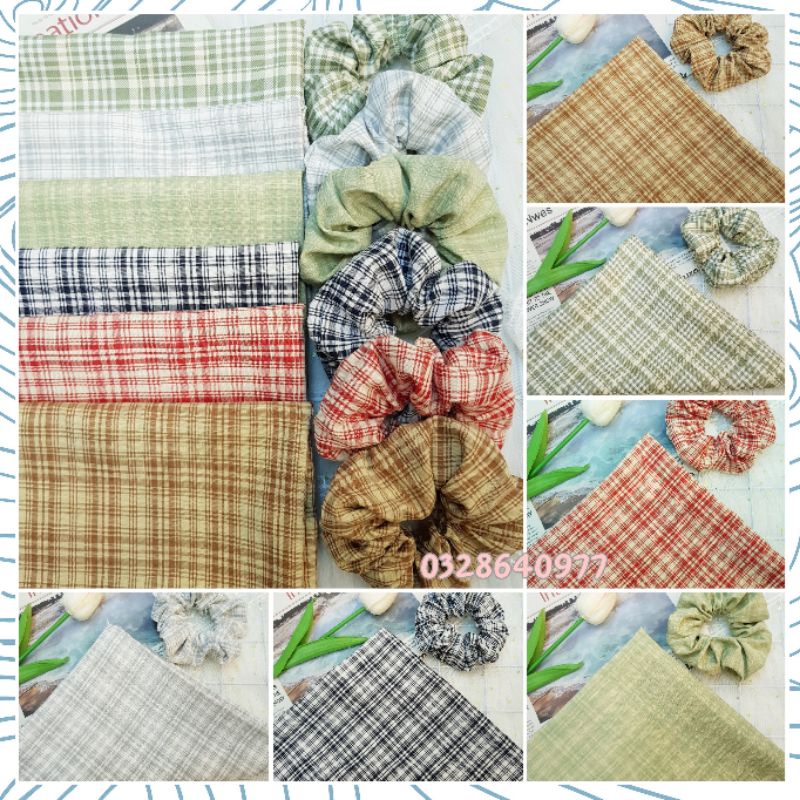 [ GIÁ SIÊU RẺ ] KHĂN BANDANA, KHĂN TURBAN SCRUNCHIES KẺ CARO SỌC ...