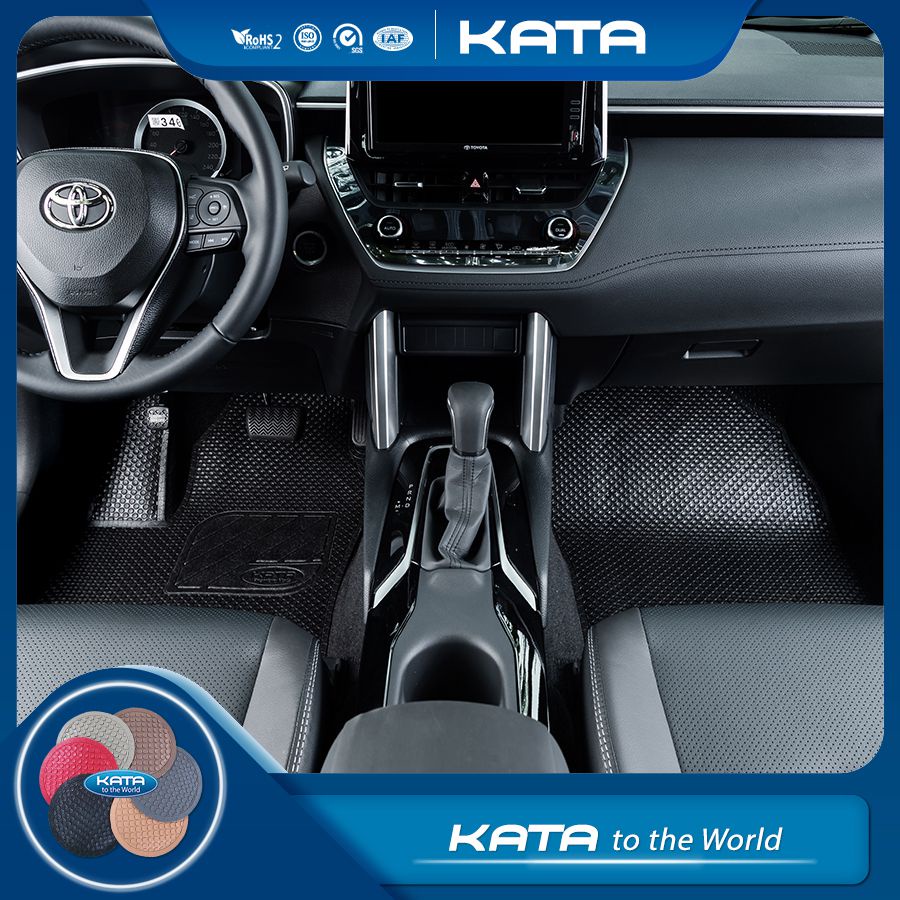 Thảm lót sàn ô tô KATA cho xe Toyota Corolla Cross (2020-2025) - Phiên Bản PRO -Không ẩm mốc, Không thấm nước, Không mùi