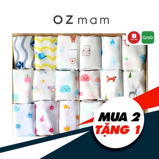 [Mua 2 tặng 1] Set 5 Khăn sữa cho bé OZMAM 100% cotton tinh khiết an toàn cho bé (chính hãng Hàn Quốc)