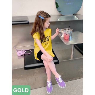 S128-[tomnaukids] Set áo thun xẻ tà NORT quần leggin bé gái vải cotton xịn mịn - Size 9-40Kg