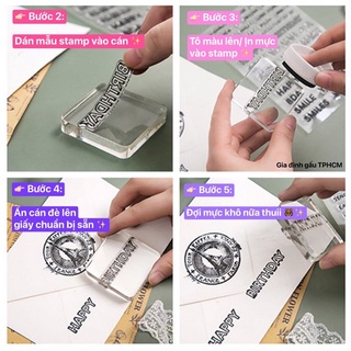 Cán con dấu acrylic trong suốt dùng cho con dấu silicon thông dụng 🐻🌸