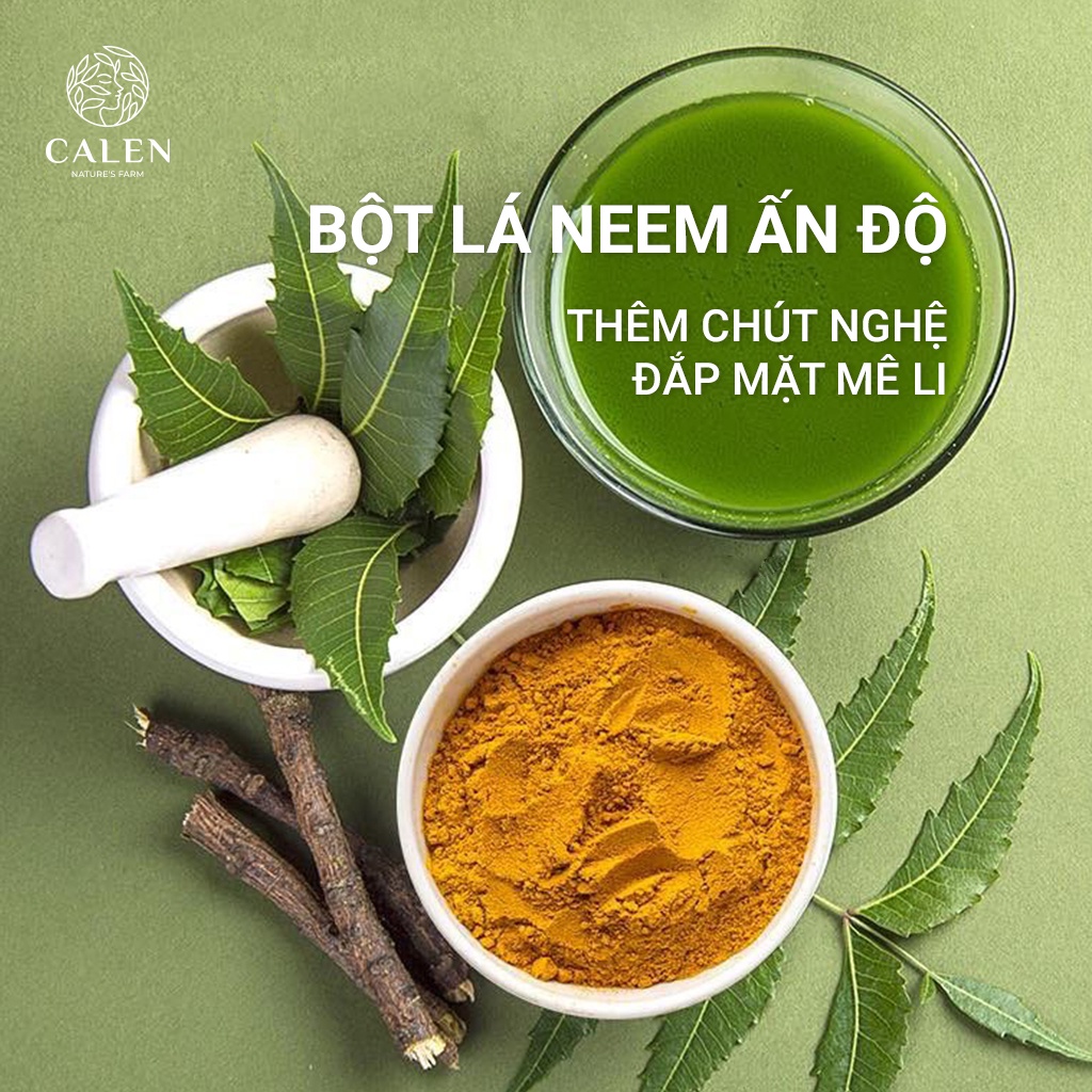 Mặt nạ lá Neem Calen đắp mặt nguyên chất 100% giúp cấp ẩm tẩy da chết dưỡng trắng da dạng bột (Mask bột lá neem)