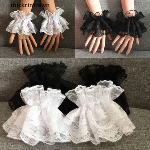 Găng Tay Ren Ngắn Co Giãn Phối Bèo Phong Cách Lolita
