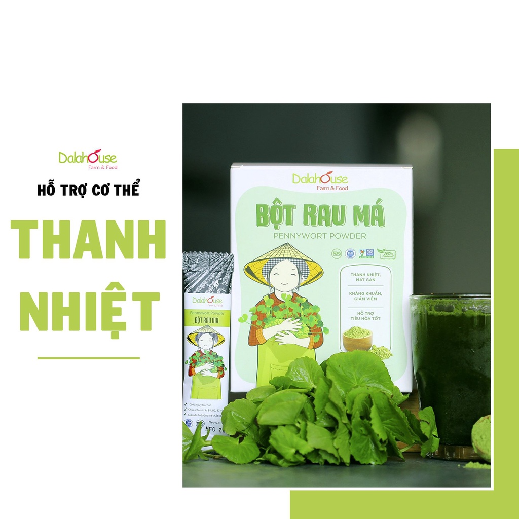 Ảnh Bột rau má organic nguyên chất sấy lạnh Dalahouse 120gr mát gan giải độc, đạt tiêu chuẩn Châu Âu 3