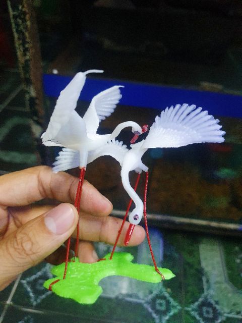 CẶP CÒ ĐÔI LỚN TRANG TRÍ HỒ CÁ NON BỘ CAO 10CM