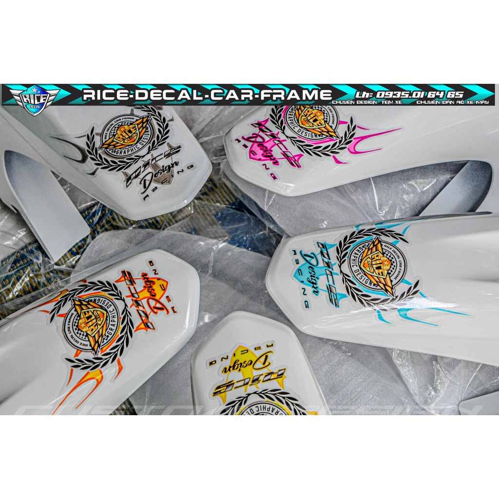 Tem Dán Dè Mẫu Rice Mới ( Rice decal car frame ) Dành cho màu sơn Trắng ...
