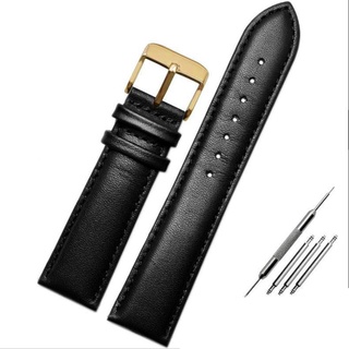 Dây Đeo Đồng Hồ Bằng Da Bò Thật 12mm 14mm 16mm 18mm 20mm 22mm 24mm Có Khóa Cài Bằng Thép Không Gỉ