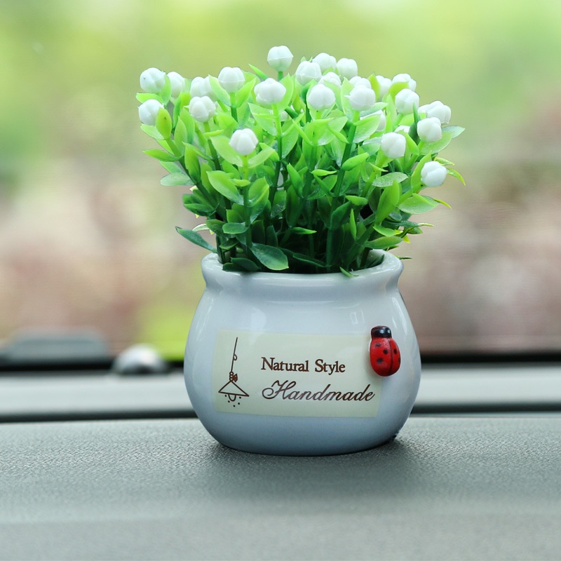 Chậu cây trang trí taplo ô tô hàng loại 1 loại đẹp, chậu cây làm bằng sứ có tặng kèm sáp thơm
