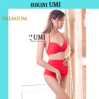 Bikini 2 mảnh áo gọng không nơ quần cạp cao-che khuyết điểm cực tôn dáng-bikinistore