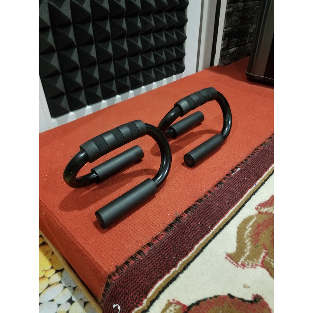 Ảnh Dụng Cụ Tập Hít Đất Cầm Tay Thép Cứng – Màu Đen - Dụng Cụ Chống Đẩy Hãng Amalife (Đường Kính Khung 18MM) 2