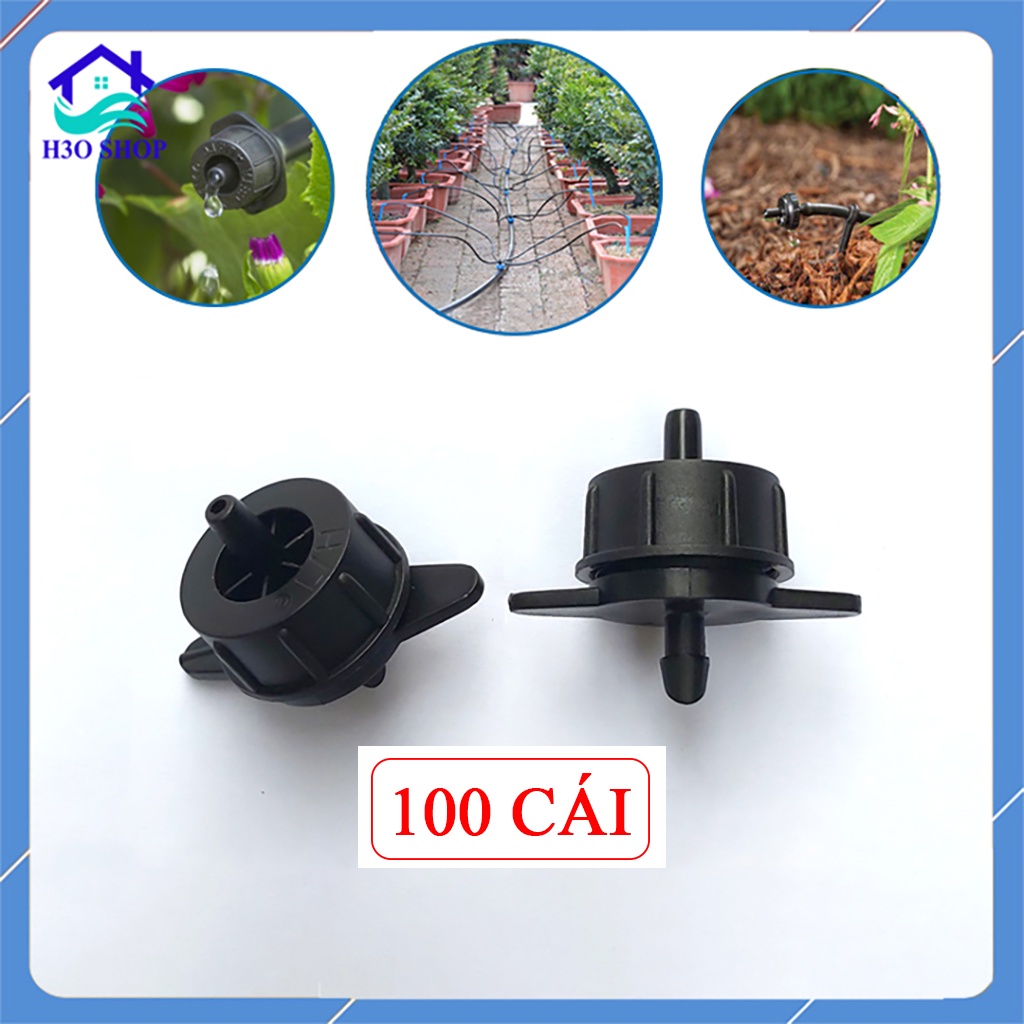 100 Béc tưới nhỏ giọt có bù áp lưu lượng 2 - 4 - 8 lít/giờ, đầu tưới cây nhỏ giọt loại tốt
