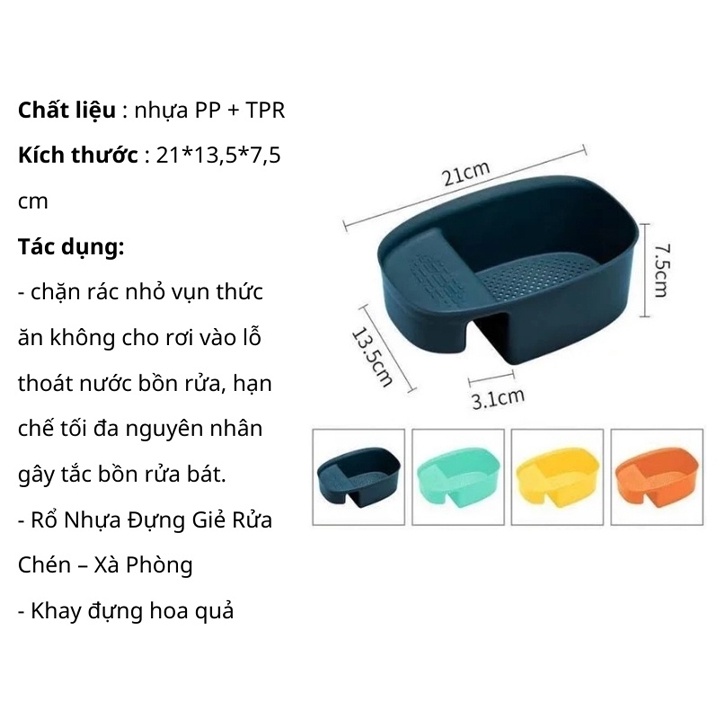 Khay lọc rác nhựa treo bồn rửa bát NO 5755 nhựa Việt Nhật aladanh-net-vn