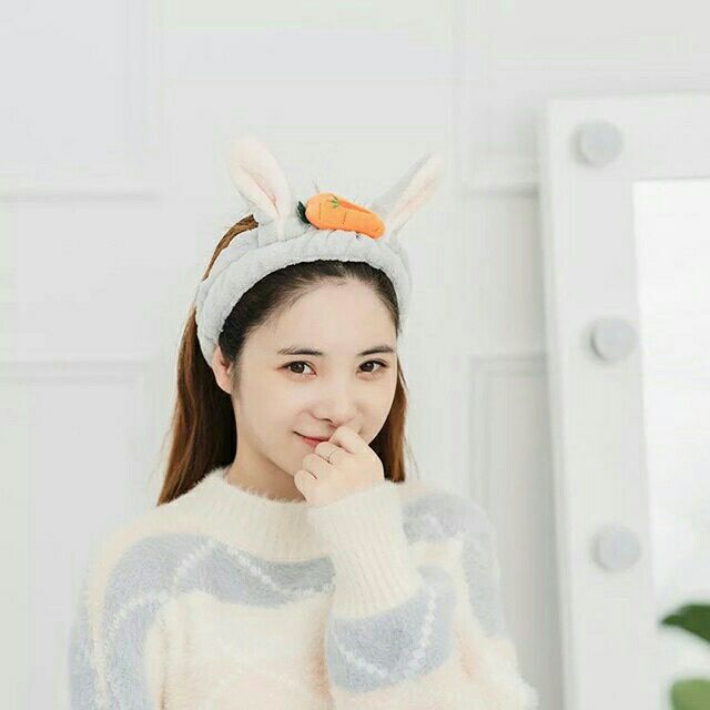 Băng đô giữ tóc rửa mặt tẩy trang tai thỏ cho bạn gái