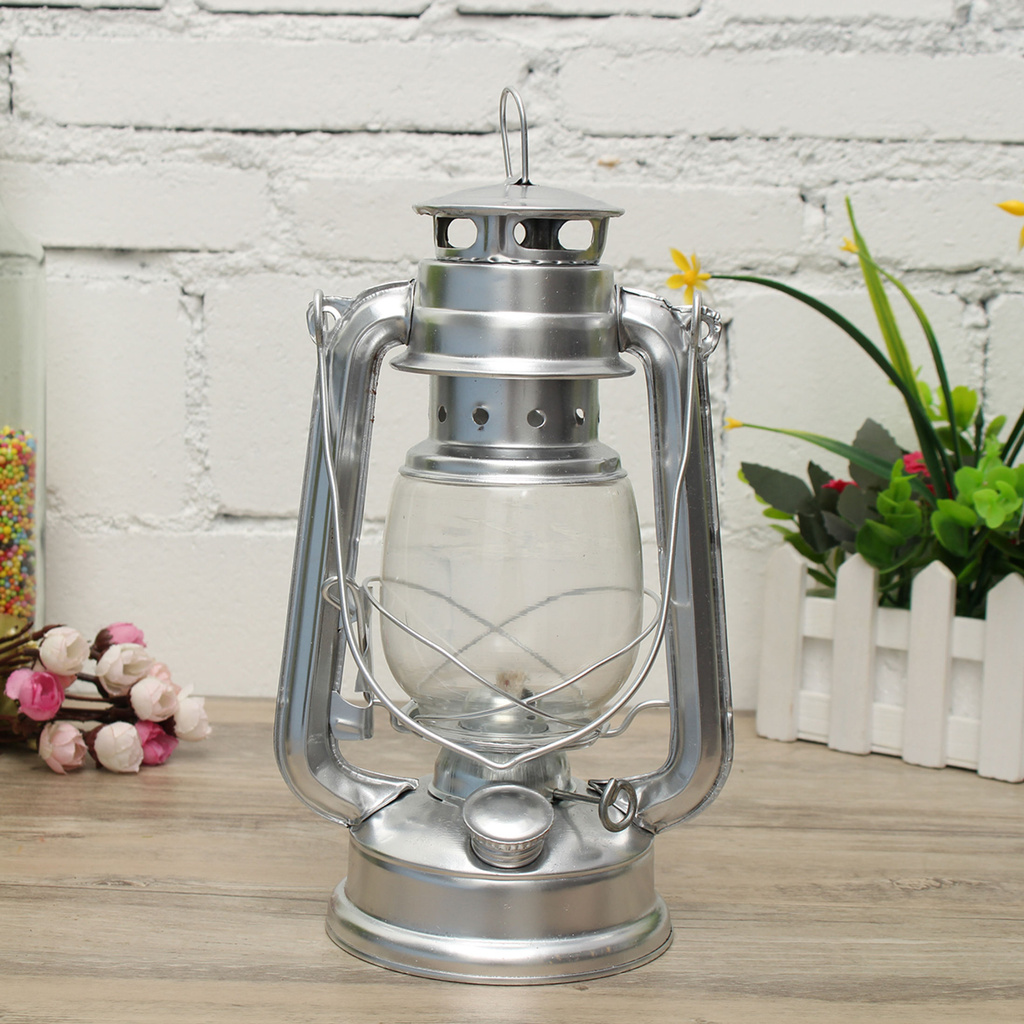 Đèn Lồng Dầu Retro Vườn Ngoài Trời Dầu Hỏa Paraffin Đèn Bão Prop Đen đèn ngủ