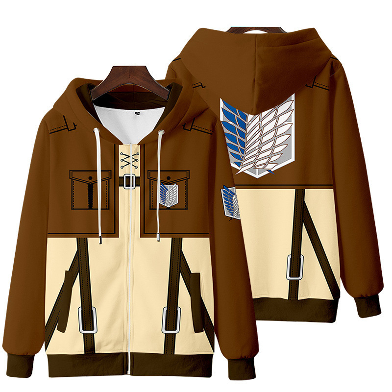 Áo khoác cosplay Eren từ Attack on Titan - áo dài tay có mũ trùm đầu, phù hợp hàng ngày YB1