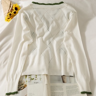 Áo Khoác cardigan Dệt Kim Tay Dài Cổ Chữ V Dáng Ôm Phong Cách Hàn Quốc Thời Trang Cho Nữ