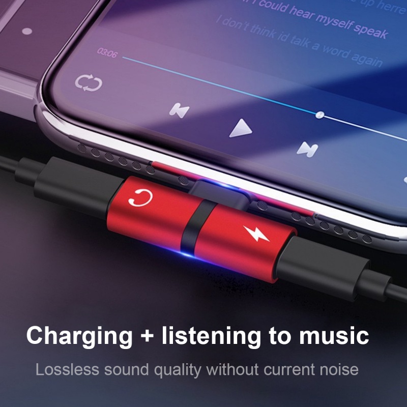 Ảnh Hdoorlink 2 In 1 Type C/IOS To 3.5mm Adapter Đầu Chuyển Đổi Âm Thanh Dây Cáp Chia Cổng Sạc 2