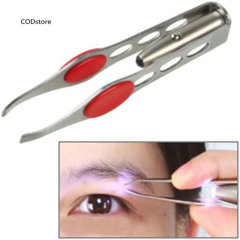 Nhíp nhổ lông mi có đèn LED tiện lợi