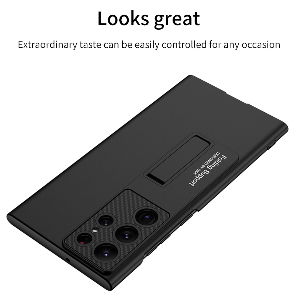 Dành Cho Samsung Galaxy S22 Ultra S24 S22 Plus S23 Ultra Ốp Lưng Từ Chân Đế Bằng Sợi Carbon Cứng Bảo Vệ Camera Vỏ Điện Thoại S21 Ốp Lưng Chống Sốc