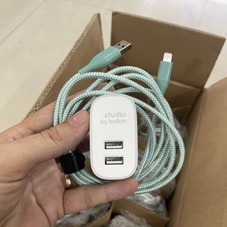 Bộ cốc và cáp sạc nhanh Belkin F8J230DQ 2 cổng max 24W (không box)