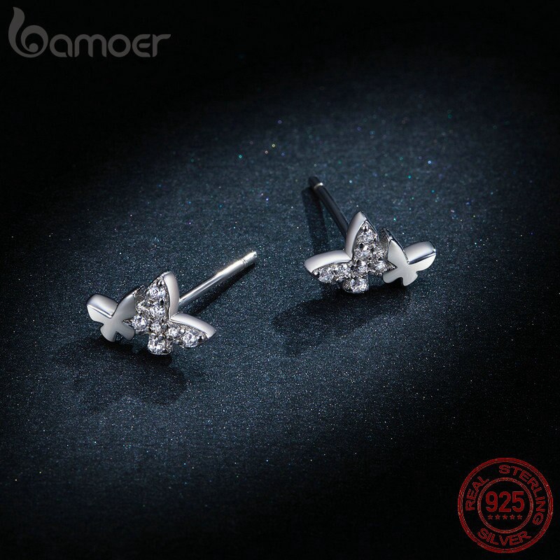 Bamoer Bông Tai Bạc 925 Hình Bươm Bướm Thời Trang Cho Cặp Đôi bse236
