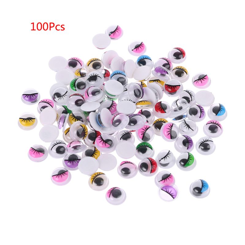 Set 100 Mắt Nhựa Tự Dính Nhiều Màu Sắc Gắn Búp Bê Gấu Bông