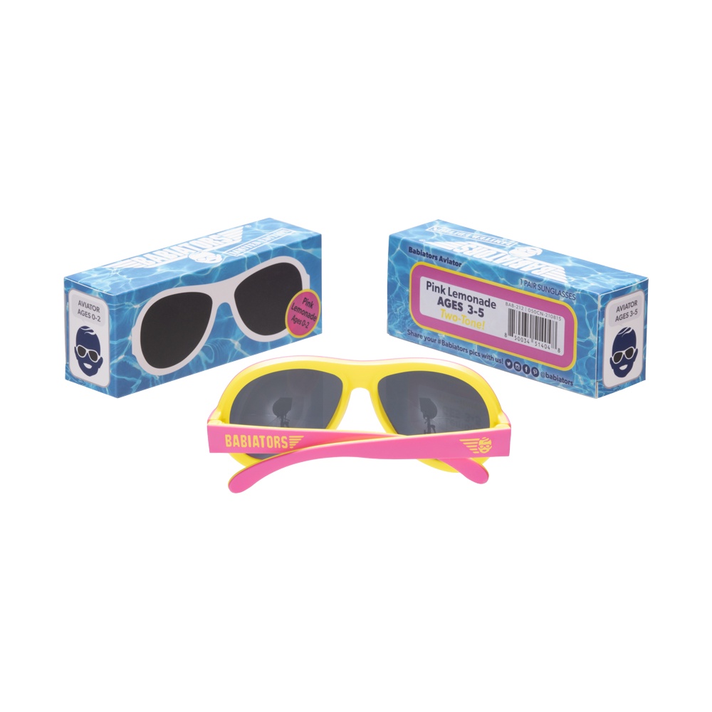 Ảnh Kính chống tia cực tím phi công hai màu Babiators - Pink Lemonade, cho bé 3-5 tuổi 1