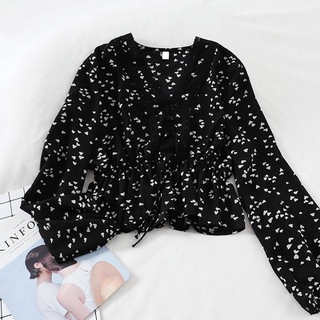 Áo sơ mi voan nữ phong cách hàn quốc áo baju baju wanita lengan panjang