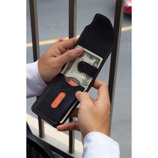 Gerbera2 HAVIAS ví nắp gập nam châm Da Bò thật Mini Wallet cao cấp