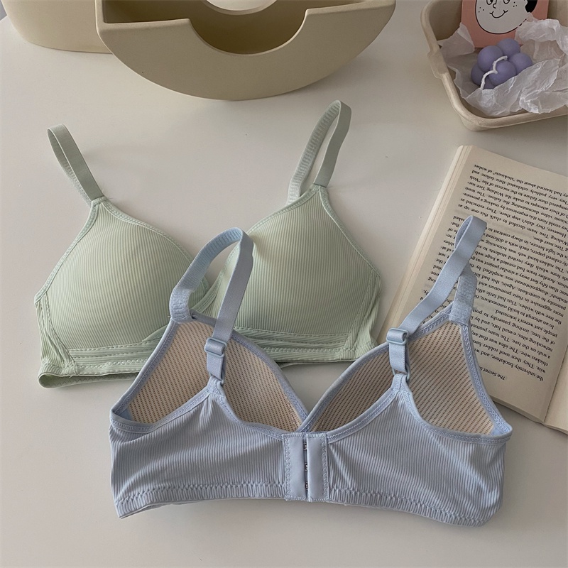 Áo Ngực Cotton Mềm Không Gọng Nâng Ngực Không Đường May Thoải Mái Chất Lượng Cao Cho Nữ