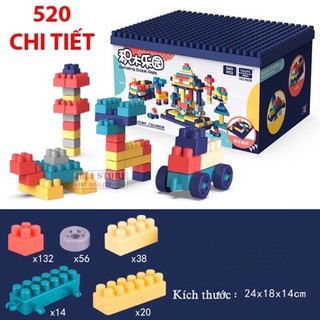 Đồ chơi lắp ghép Lego cho bé 520 chi tiết, đồ chơi ghép hình siêu trí tuệ sáng tạo của bé