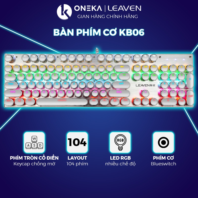 Bàn Phím Cơ Gaming Cho máy tính, Laptop Cao Cấp Có 20 Chế Độ Led RGB ...