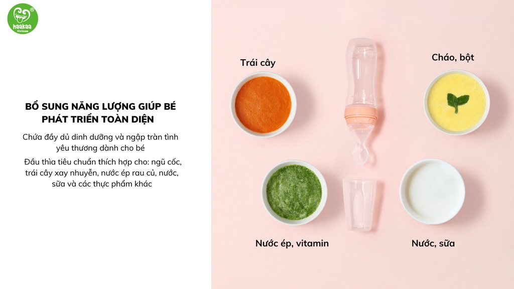 Mô tả Bình Thìa Ăn Dặm Bón Sữa Cao Cấp 2 in 1 Cho Bé 120ml Haakaa, New Zealand - 3