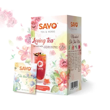 Trà Hoa Hibiscus kết hợp Hoa Hồng, Cam Thảo Loving SAVO hộp thường 20 gói, hộp đặc biệt 12 gói