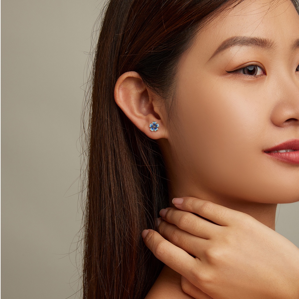Bamoer Bông Tai Bạc 925 Hình Bông Hoa Thời Trang Cho Nữ