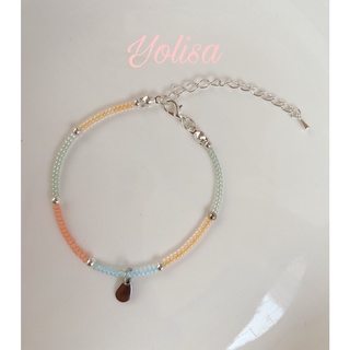 Vòng tay handmade hạt cườm nhiều màu pastel
