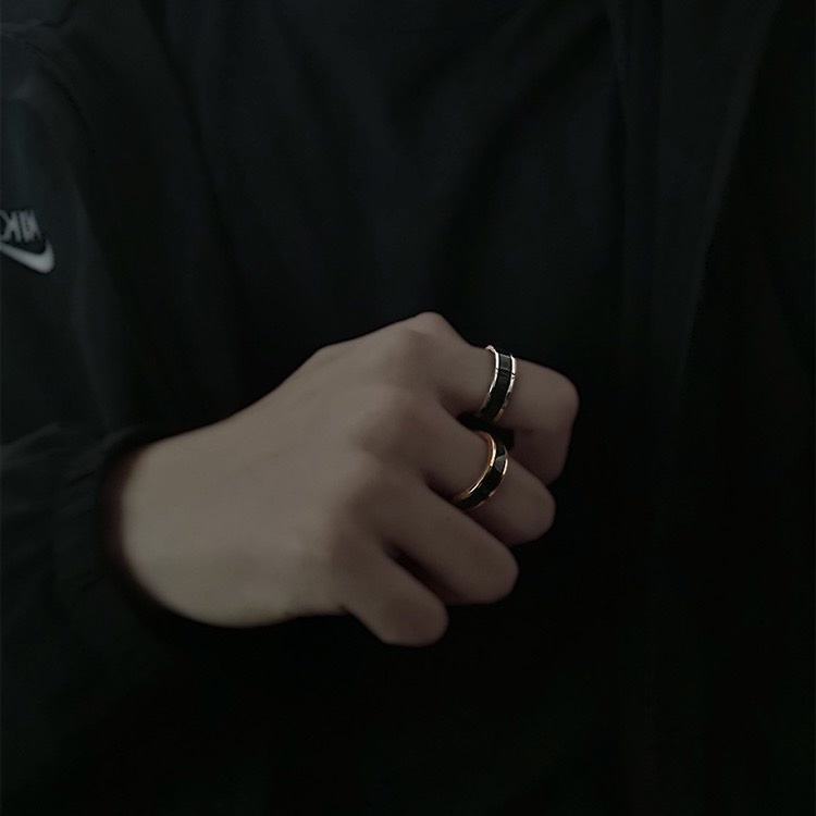 Nhẫn Nam Nữ Basic Row Ring Màu Bạc Đẹp Cao Cấp - Nhẫn Unisex Titan Không Gỉ - Row Ring - Horizon