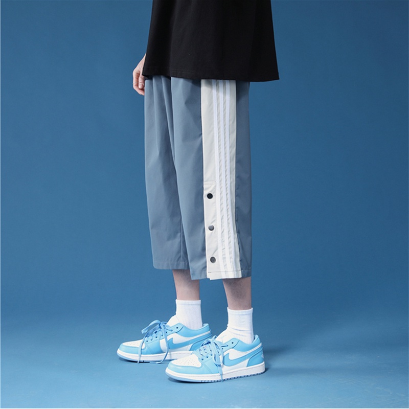 Quần short lững HAZEE unisex thể thao phối cúc lửng nam nữ mặc nhà ulzzang