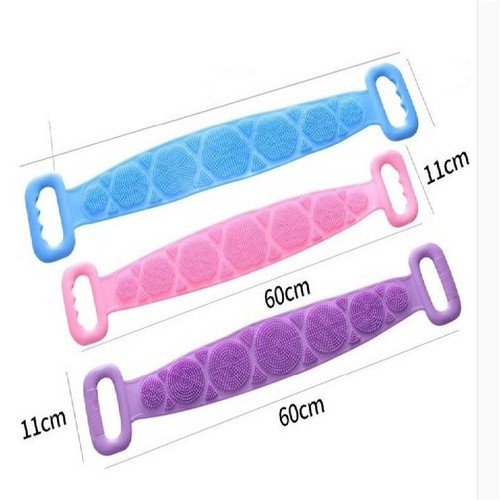 Dây Tắm Chà Lưng Silicon Dây Chà lưng Tắm 2 Mặt Massage, Dây chà lưng tắm 2 mặt silicone mềm siêu tiện lợi