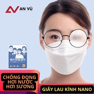 Khăn lau kính Nano hộp 100 miếng khăn giấy chống bám hơi nước, giấy lau kính chống mờ sương, mồ hôi, chống nhờn
