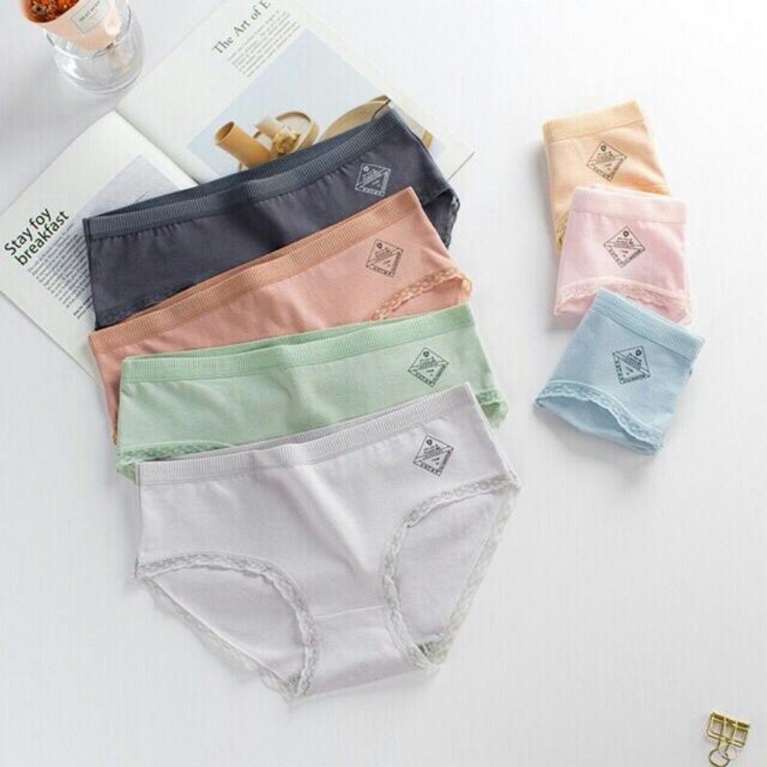 (XẢ LỖ ) Hộp 5 quần lót nữ cotton 2 lớp size L dưới 50kg