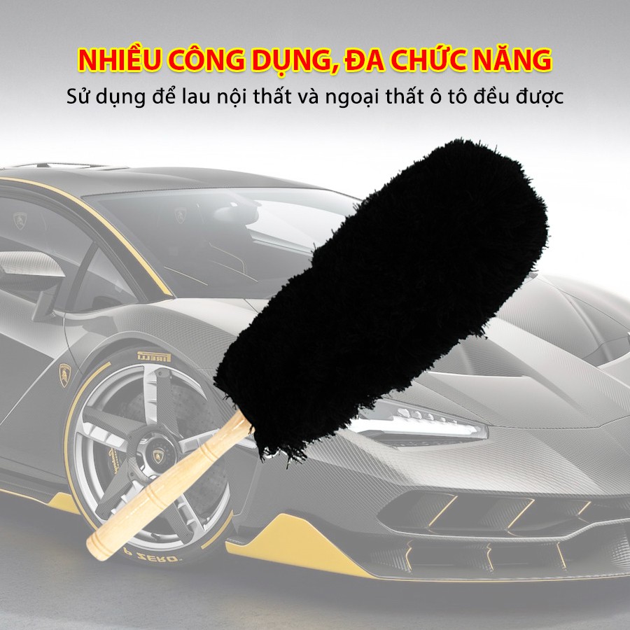 Chổi Quét Bụi Cán Gỗ Ngắn CIND