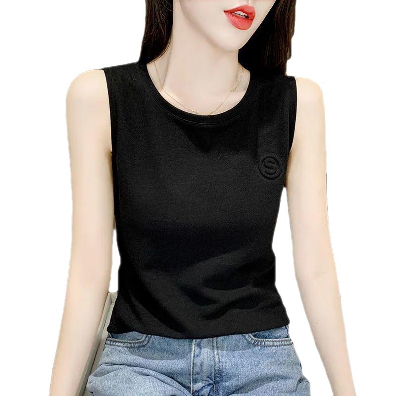 Áo Thun Cotton Không Tay Dáng Rộng Phong Cách Hàn Quốc Dành Cho Nữ