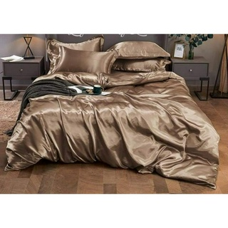 🧧LỤA SILK🧧 Chăn Ga Gối Phi Lụa Mã Nâu Đồng Sang Trọng, Mềm Mát, Chuẩn Loại 1 _ Chăn Ga Sỉ HCM