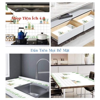 Giấy dán tường nhà bếp, Decal dán bếp chống bắn dầu mỡ ô hoa văn hình (ngẫu nhiên hình)