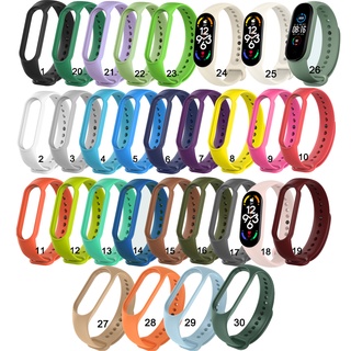 Dây Đeo Thay Thế Chất Liệu Silicon Màu Trơn Cho Xiaomi Miband 7
