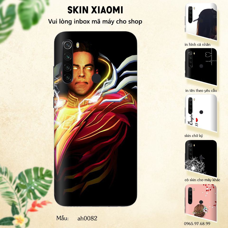 Miếng dán skin cho các dòng điện thoại Xiaomi Mi6 - Mi8 - Mi 9 in hình 3D nhiều màu sắc