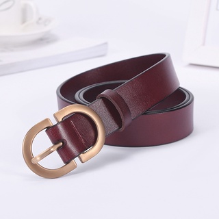 Thắt lưng, dây nịt thời trang nữ, bản rộng 2.8cm, da thật, đầu khóa hợp kim mạ màu đồng W28