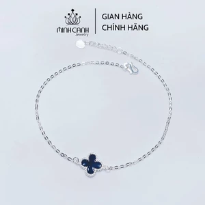 Lắc Chân Bạc Cỏ 4 Lá Đen Minh Canh Jewelry
