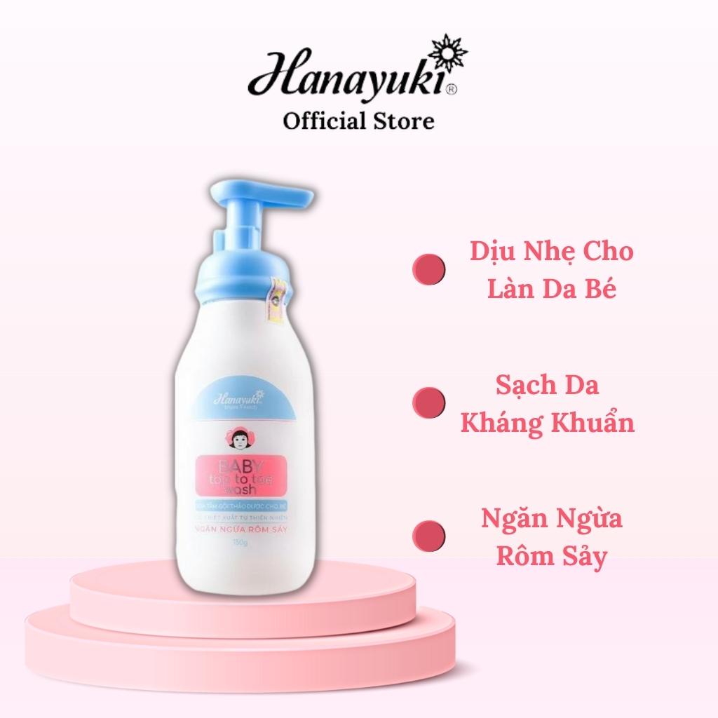 Ảnh Sữa Tắm Em Bé Hanayuki Baby Top Toe Wash Trắng Da Dưỡng Ẩm Hanayuki Chính Hãng 2
